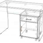 Чертеж Письменный стол ПСК-5 BMS