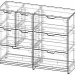 Чертеж Комод с ящиками Хьюстон BMS