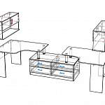 Схема сборки Угловой письменный стол для двоих Канзас 34 BMS
