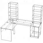 Схема сборки Угловой письменный стол для двоих с полками Веста 2 BMS
