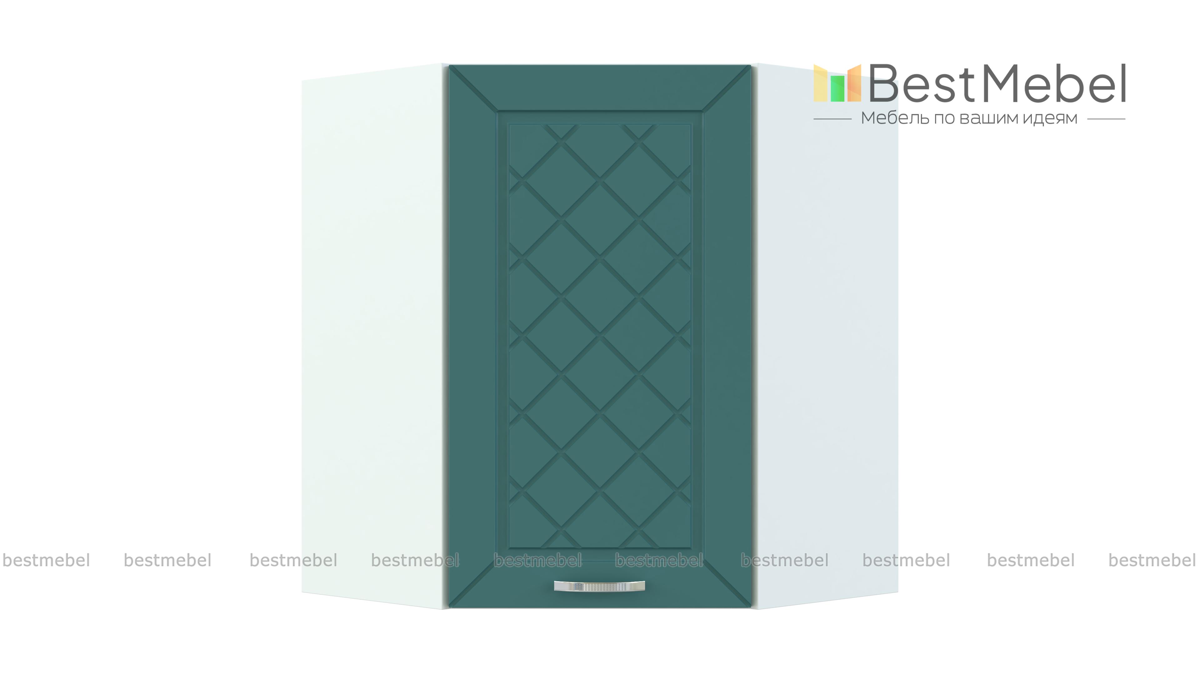 Шкаф верхний угловой 1 дверь Агава BMS - Фото