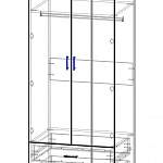 Чертеж Шкаф распашной Глянец 3 BMS