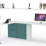 Угловой письменный стол для двоих Калифорния 8 BMS - Фото 1