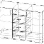 Чертеж Комод Виктория комбинированный 12 BMS