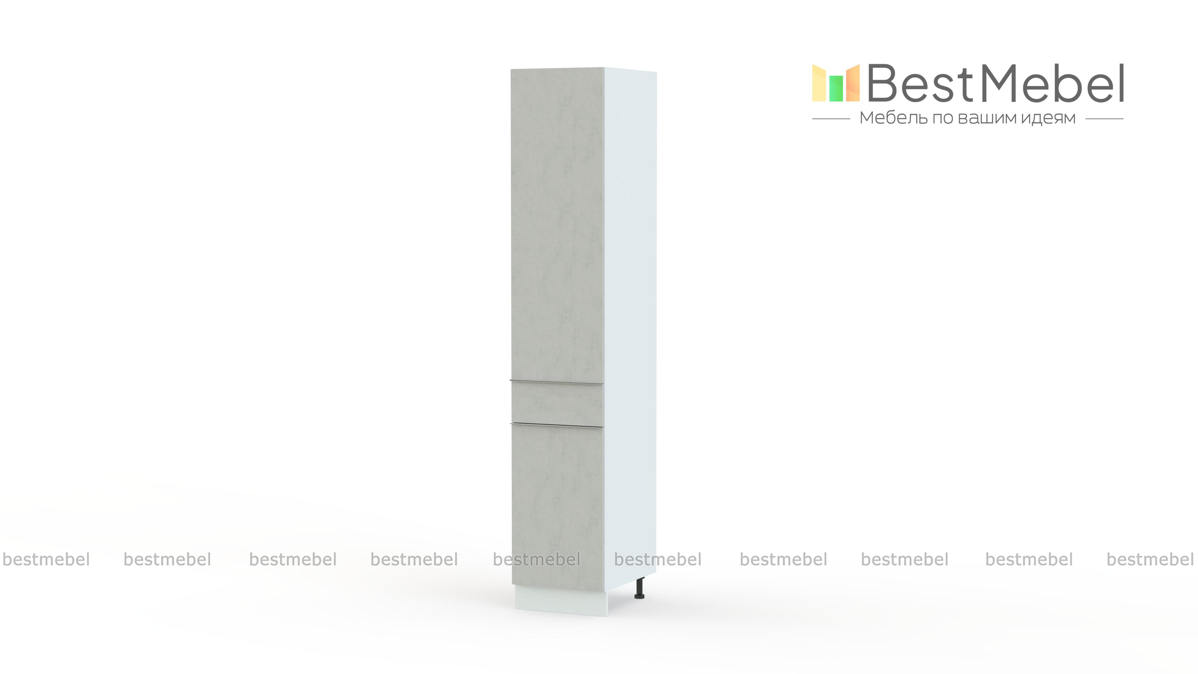 Шкаф пенал с дверцами и ящиком Фьюжн BMS - Фото