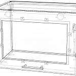 Чертеж Шкаф верхний Гранд горизонтальный со стеклом BMS
