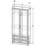 Схема сборки Шкаф распашной Йорк 8 BMS
