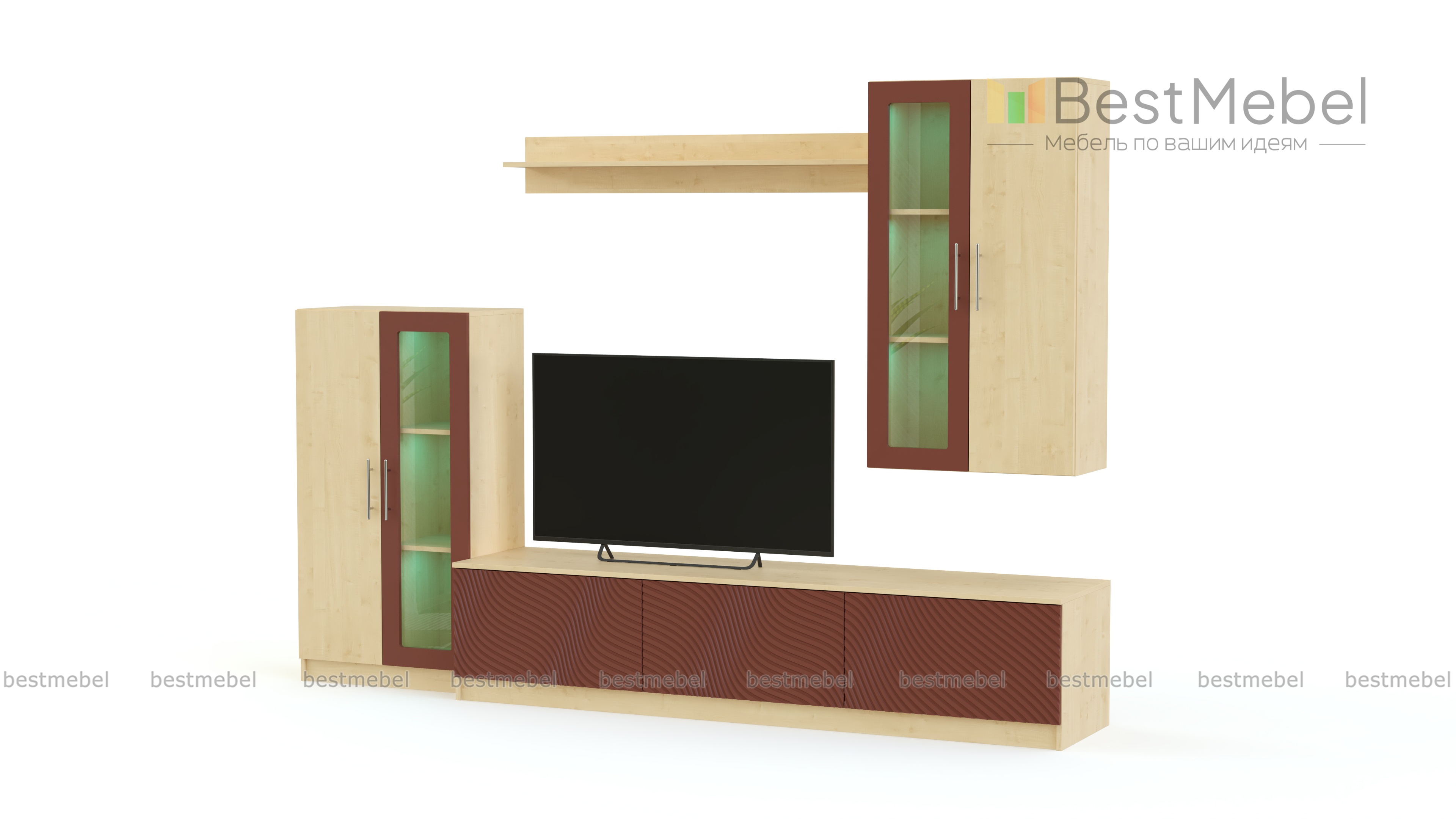 Стенка в гостиную Блеск 34.1-3D BMS