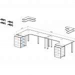 Схема сборки Письменный стол для двоих Канзас 40 BMS